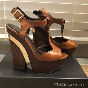 Vince Camuto Brown Platform Wedge